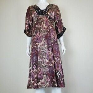 Vintage 70's M. Kalan Paisley Silk Dress